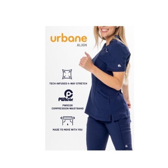 Urbane Align Women Contemporary Fit Short Sleeve V Neck Scrub Top Charcoal XXL - Picture 5 of 5